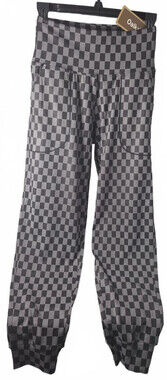 Oalka Women's Checkered Polyester Spandex Pants